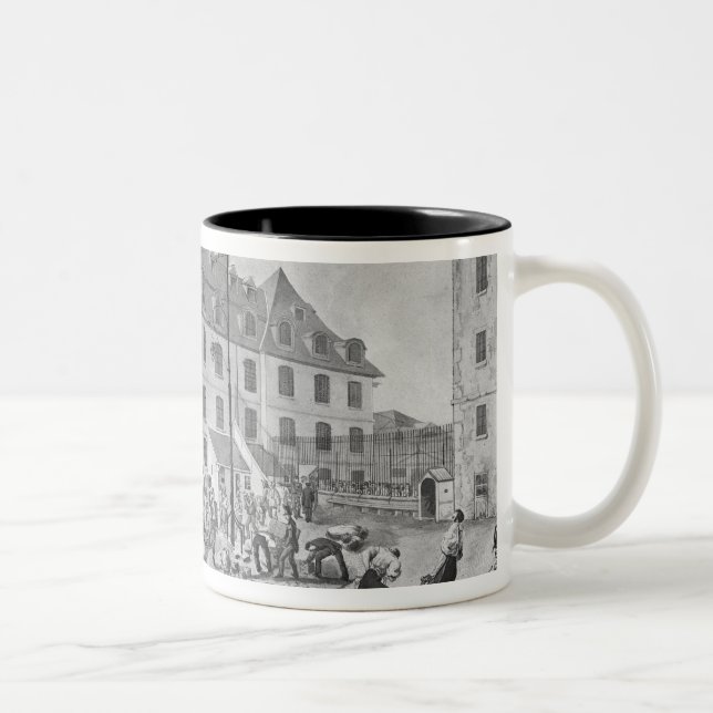 Preparing the shackling of the convicts Two-Tone coffee mug (Right)