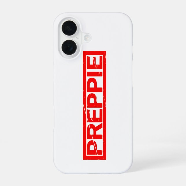 Preppie Stamp iPhone 16 Case (Back)