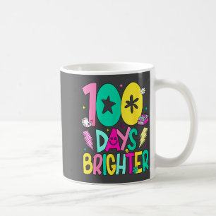 Preppy 100 Days Brighter Happy 100th Day Of School Coffee Mug