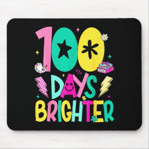 Preppy 100 Days Brighter Happy 100th Day Of School Mouse Mat