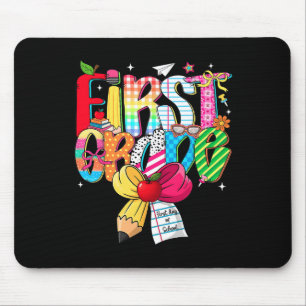 Preppy 1st Grade Dream Team Back To School Teacher Mouse Mat