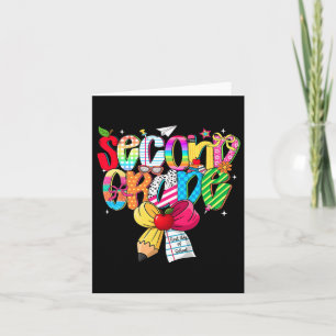 Preppy 2nd Grade Dream Team Back To School Teacher Card