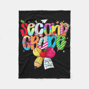 Preppy 2nd Grade Dream Team Back To School Teacher Fleece Blanket
