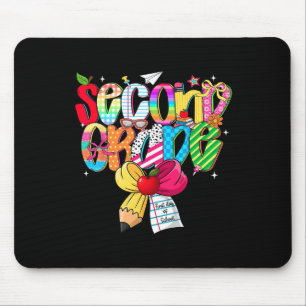 Preppy 2nd Grade Dream Team Back To School Teacher Mouse Mat