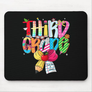 Preppy 3rd Grade Dream Team Back To School Teacher Mouse Mat