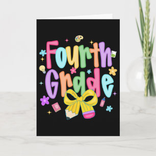 Preppy 4th Grade Ck To School First Day Of Fourth Card