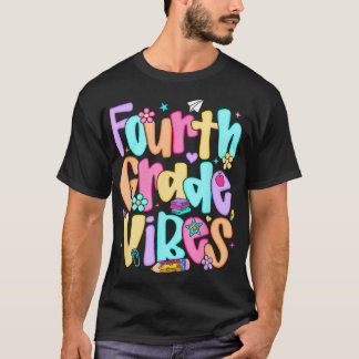 Preppy 4Th Grade Vibes Back To School Teachers T-Shirt