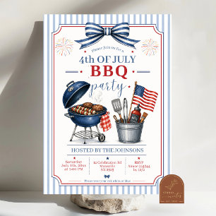 Preppy 4th of july independant Day BBQ Invitation