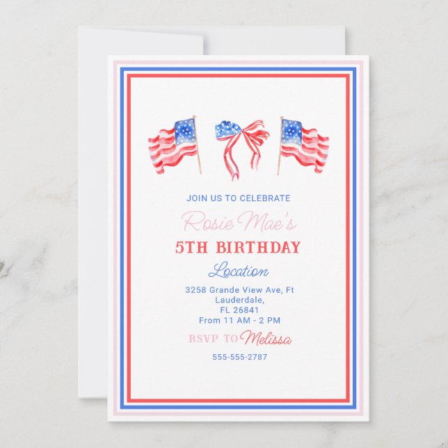 Preppy 4th of July Party  Invitation (Front)