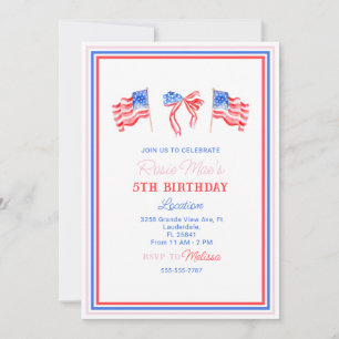 Preppy 4th of July Party  Invitation