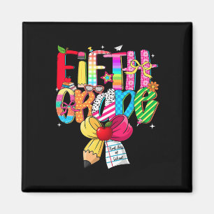Preppy 5th Grade Dream Team Back To School Teacher Magnet