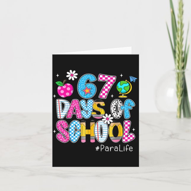 Preppy 67 Days Of School Six Seven 67 Meme Para Li Card (Front)