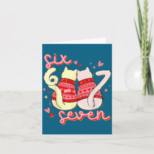Preppy 67 Valentine Six Seven Cat 6 7 Men Women Ki Card