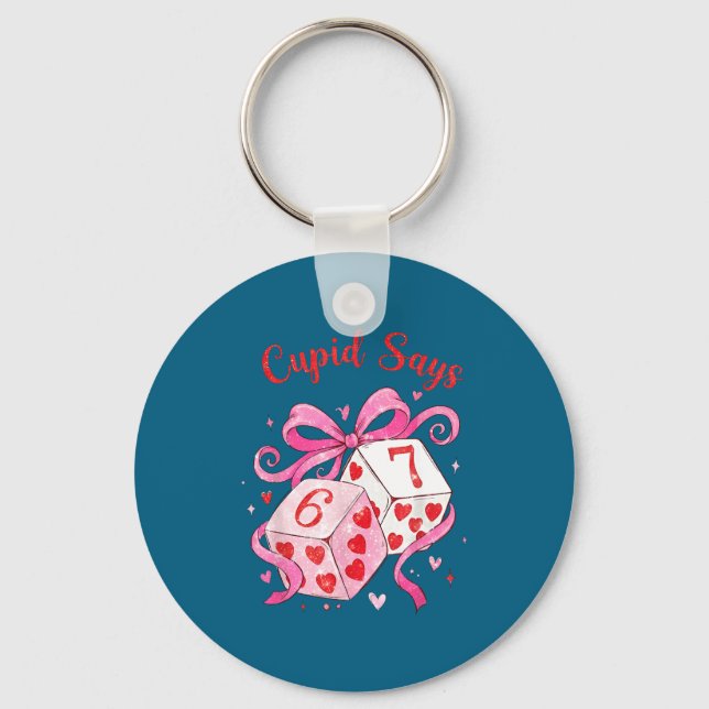 Preppy 67 Valentine Six Seven Dice 6 7 Men Women K Key Ring (Front)