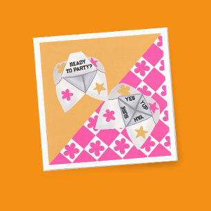 Preppy 90’s Cootie Catcher Party Napkin