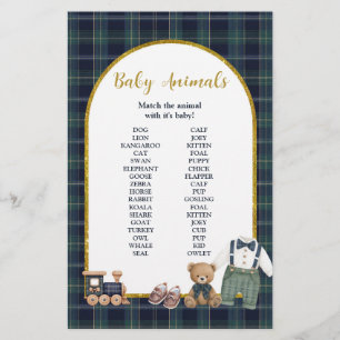 Preppy a little gentleman Baby Shower Game Sign