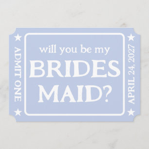 Preppy Admit One Ticket Bridesmaid Proposal Save The Date