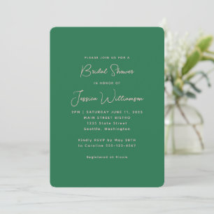 Preppy Aesthetic Pink and Green Bridal Shower Invitation
