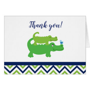 Preppy Alligator Crocodile Folded Thank you Notes