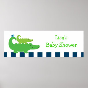 Preppy Alligator Personalised Banner Sign