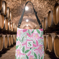 Preppy Alligator Wine Pink Green Monogram