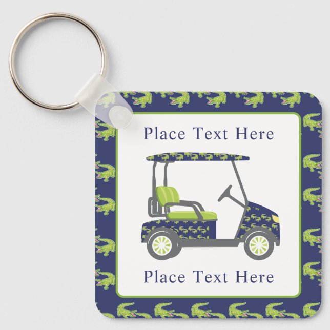 Preppy Alligators Golf Cart Key Ring (Front)