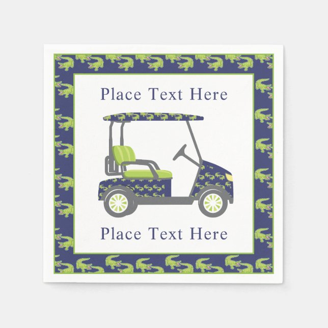 Preppy Alligators Golf Cart Napkin (Front)