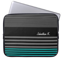 Preppy and Fresh Teal Stripes With Name