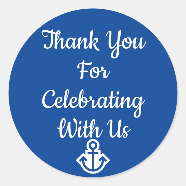 Preppy and Nautical Thank You Stickers (Front)