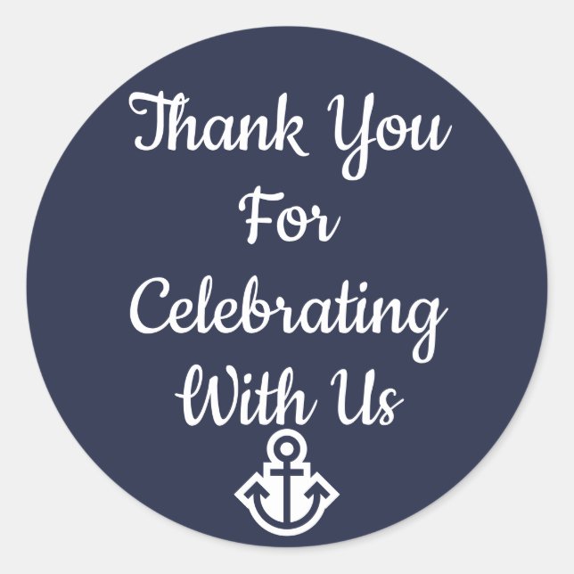 Preppy and Nautical Thank You Stickers (Front)