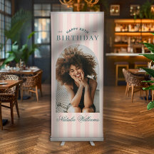 Preppy Any Age Birthday Party Welcome Photo Pink