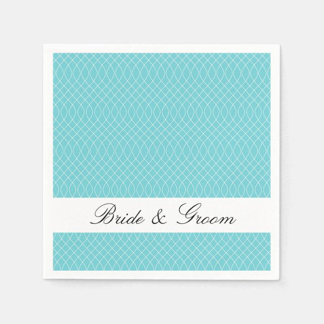 Preppy Aqua Spiral Napkin (Front)