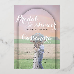 Preppy Arch Handwritten Heart Photo Bridal Shower