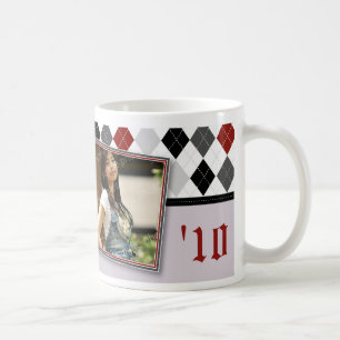 Preppy Argyle Graduation Mug (grey scheme)
