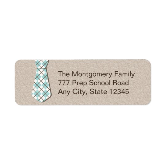 Preppy Argyle Necktie Return Address Labelsi Return Address Label