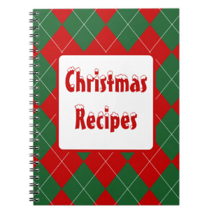 Preppy Argyle Tartan Diamond Plaid Red Green Notebook