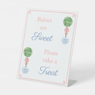 Preppy Babies Are Sweet Take a Treat Favour Table Pedestal Sign