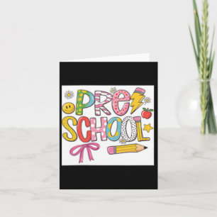 Preppy Back To School Coquette Preschool Girly Che Card