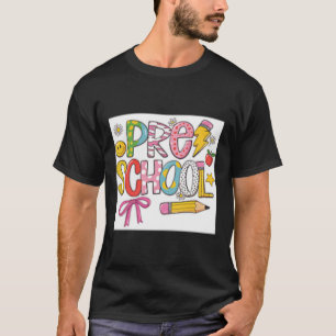 Preppy Back To School Coquette Preschool Girly Che T-Shirt