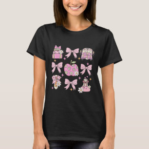 Preppy Back To School Cute Girly Coquette Bow Girl T-Shirt