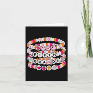 Preppy Back To School Fifth Grade Bracelet Teacher Card