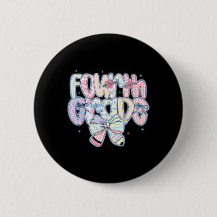 Preppy Back To School Floral 4th Grade Coquette Gi 6 Cm Round Badge