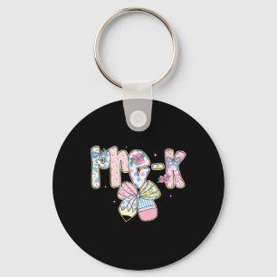 Preppy Back To School Floral Pre-k Cute Coquette G Key Ring