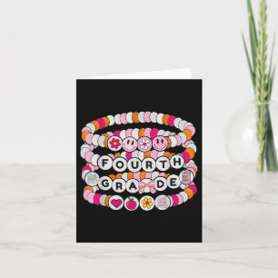 Preppy Back To School Fourth Grade Bracelet Teache Card