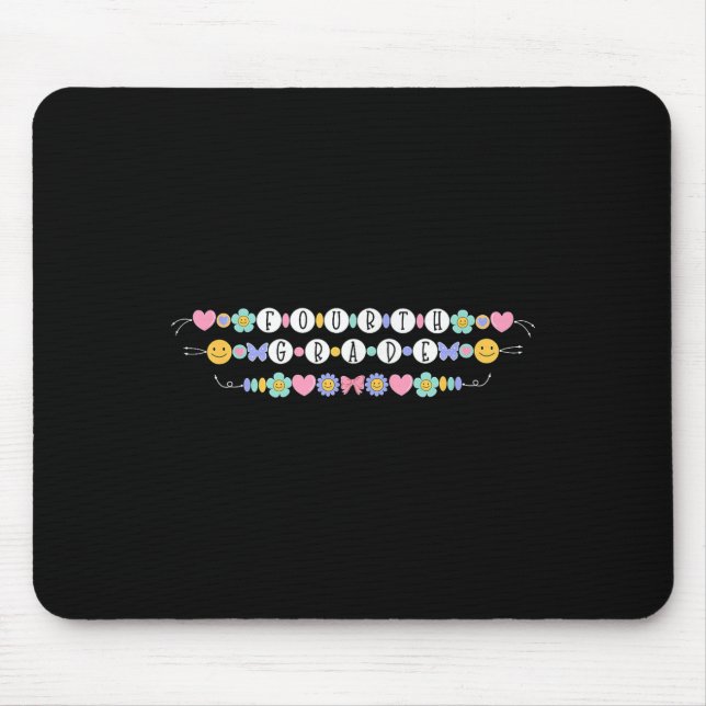 Preppy Back To School Fourth Grade Bracelet Teache Mouse Mat (Front)