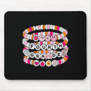 Preppy Back To School Fourth Grade Bracelet Teache Mouse Mat