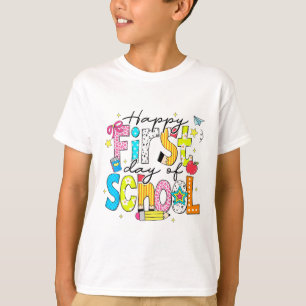 Preppy Back To School Happy First Day Of School Re T-Shirt