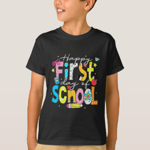 Preppy Back To School Happy First Day Of School Re T-Shirt