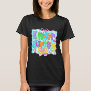 Preppy Back To School Kindergarten Coquette Bow Gi T-Shirt
