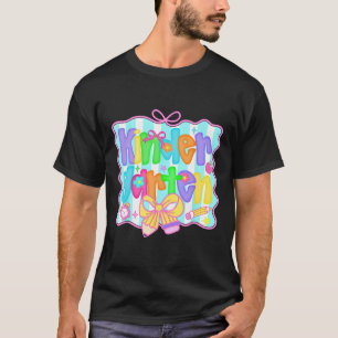Preppy Back To School Kindergarten Coquette Bow Gi T-Shirt